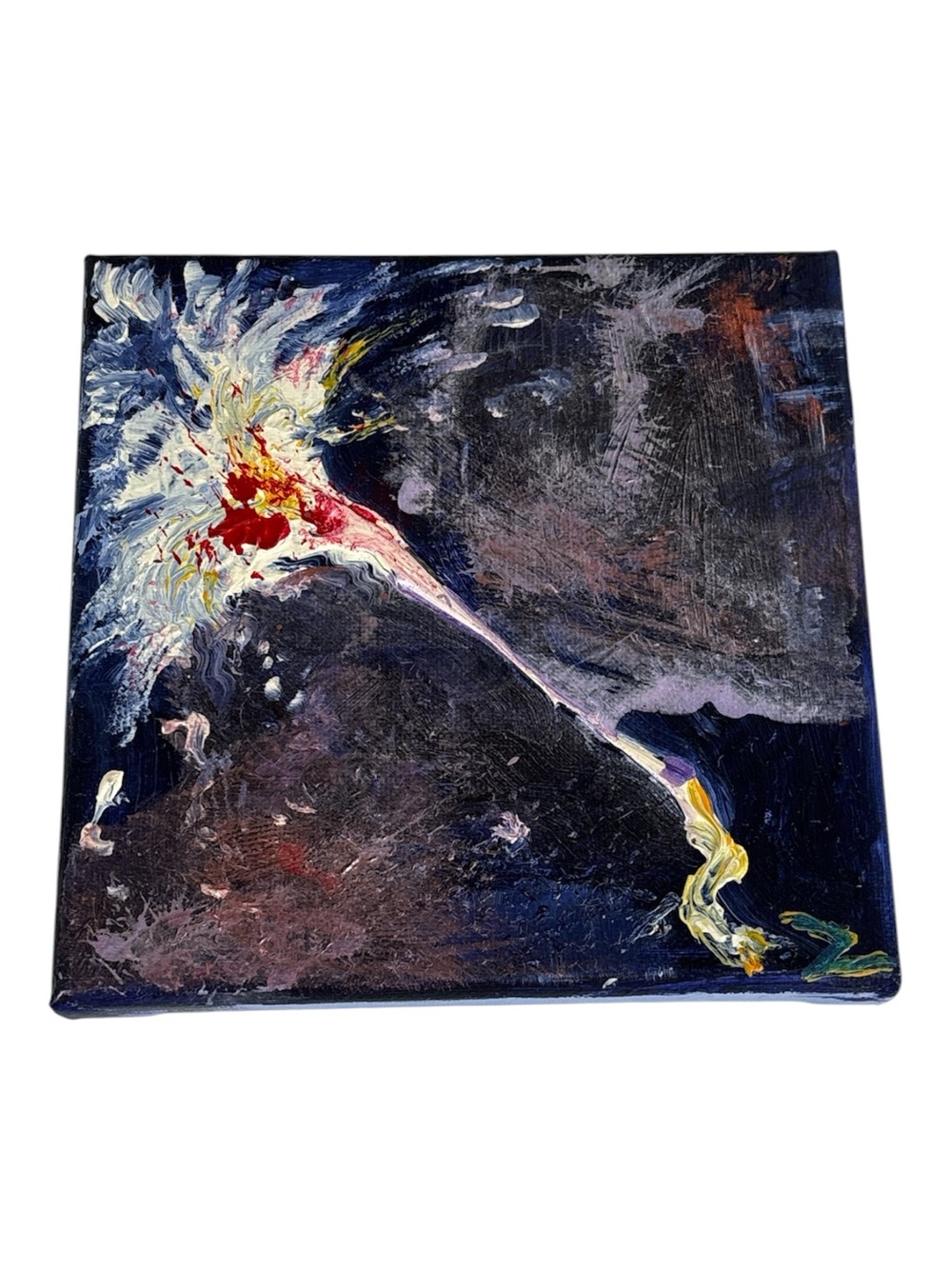 Abstract Burst Canvas Wall Art in Dark Blue and White by artist Suzan Gottshall